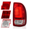 ANZO 1997-2004 Dodge Dakota LED Taillights Chrome Housing Red Lens Pair ANZO