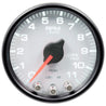 Autometer Spek-Pro Gauge Tach 2 1/16in 11K Rpm W/ Shift Light & Peak Mem Wht/Blk AutoMeter