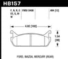 Hawk 94-96 Ford Escort GT/Mercury Tracer HPS 5.0 RearBrake Pads Hawk Performance