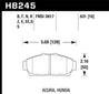 Hawk 94-01 Acura Integra (excl Type R)  Blue 9012 Race Front Brake Pads Hawk Performance