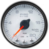 Autometer Spek-Pro Gauge Pyro. (Egt) 2 1/16in 2000f Stepper Motor W/Peak & Warn Wht/Blk AutoMeter
