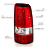 ANZO 1999-2002 Chevy Silverado 1500 LED Taillights Plank Style Chrome With Red/Clear Lens ANZO