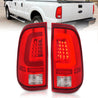 ANZO 2008-2016 Ford F-250 LED Taillights Chrome Housing Red/Clear Lens (Pair) ANZO