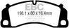 EBC 13-15 Porsche 911 (991) (Cast Iron Rotor only) 3.8 GT3 Yellowstuff Front Brake Pads EBC