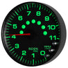 Autometer Spek-Pro Gauge Tachometer 5in 11K Rpm W/Shift Light & Peak Mem Black/Black AutoMeter