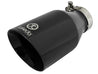 aFe Takeda 409 SS Clamp-On Exhaust Tip 2.5in. Inlet / 4.5in. Outlet / 9in. L - Black aFe