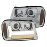 ANZO 2006-2009 Chevrolet Trailblazer Projector Headlights w/ Plank Style Design Chrome w/ Amber ANZO