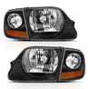 ANZO 1997-2003 Ford F150 Crystal Headlight Black w/ Parking Light ANZO