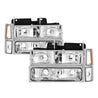 Xtune Chevy Suburban 94-98 Headlights w/ Corner & Parking Lights 8pcs Chrome HD-JH-CCK88-AM-C-SET SPYDER