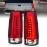 ANZO 1999-2000 Cadillac Escalade LED Taillights Chrome Housing Red/Clear Lens Pair ANZO