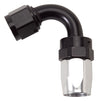 Russell Performance -6 AN Black/Silver 120 Degree Tight Radius Full Flow Swivel Hose End Russell