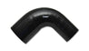Vibrant 4 Ply Reinforced Silicone 90 degree Transition Elbow - 3in I.D. x 4in I.D. (BLACK) Vibrant