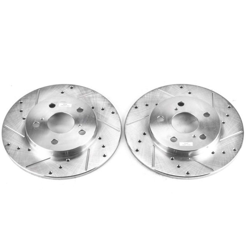 Power Stop 09-10 Pontiac Vibe Rear Evolution Drilled & Slotted Rotors - Pair PowerStop