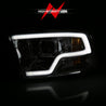 ANZO 09-18 Dodge Ram 1500 Plank Style Projector Headlights Chrome w/ Halo ANZO