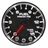 Autometer Spek-Pro Gauge Fuel Press 2 1/16in 15psi Stepper Motor W/Peak & Warn Blk/Chrm AutoMeter