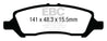 EBC 12+ Dodge Dart 1.4 Turbo Redstuff Rear Brake Pads EBC