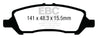 EBC 12+ Dodge Dart 1.4 Turbo Ultimax2 Rear Brake Pads EBC