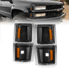 ANZO 1994-1998 Chevrolet Blazer Corner Lights Black Housing Clear Lens w/ Amber Reflector ANZO