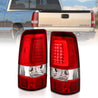 ANZO 2003-2006 Chevy Silverado 1500 LED Taillights Plank Style Chrome With Red/Clear Lens ANZO