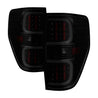xTune Ford F150 09-14 LED Tail Lights - Black ALT-ON-FF15009-LBLED-BSM SPYDER