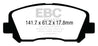EBC 15+ Chrysler 200 2.4 Redstuff Front Brake Pads EBC