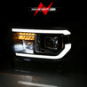 ANZO 2007-2014 Toyota Tundra Projector Light Bar H.L Black Amber(Led High Beam) (Halogen Version) ANZO