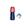 Russell Performance 5/16in SAE Quick Disc Female to -6 Hose Red/Blue Straight Degree Hose End Russell