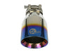 aFe Mach Force XP 304 Stainless Steel Clamp-On Exhaust Tip 2.5in Inlet / 4in Outlet - Blue Flame aFe