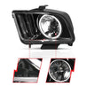 ANZO 2005-2009 Ford Mustang Crystal Headlights w/ Halo Black (CCFL) ANZO
