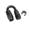 Russell Performance 3/8in SAE Quick Disc Female to -6 Hose Black 180 Degree Hose End Russell