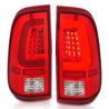 ANZO 2008-2016 Ford F-250 LED Taillights Chrome Housing Red/Clear Lens (Pair) ANZO