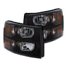 ANZO 2007-2013 Chevrolet Silverado Crystal Headlights Black ANZO