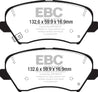 EBC 2017 Hyundai Elantra Gt 2.0L Redstuff Front Brake Pads EBC