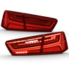 ANZO 2012-2018 Audi A6 LED Taillight Black Housing Red/Clear Lens 4 pcs (Sequential Signal) ANZO