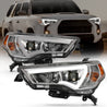 ANZO 14-18 Toyota 4 Runner Plank Style Projector Headlights Chrome w/ Amber ANZO