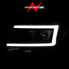 ANZO 2004-2008 Ford  F-150 Projector Headlights w/ Light Bar Black Housing ANZO