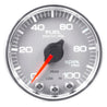 Autometer Spek-Pro Gauge Fuel Press 2 1/16in 100psi Stepper Motor W/Peak & Warn Slvr/Chrm AutoMeter