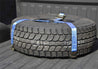 N-Fab Bed Mounted Rapid Tire Strap Universal - Gloss Black - Blue Strap N-Fab