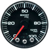 Autometer Spek-Pro Gauge Boost 2 1/16in 100psi Stepper Motor W/Peak & Warn Blk/Blk AutoMeter
