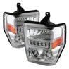 Xtune Ford F250/350/450 Super Duty 08-10 Projector Headlights LED Halo Chrome PRO-JH-FS08-LED-C SPYDER