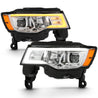 ANZO 2017-2018 Jeep Grand Cherokee Projector Headlights w/ Plank Style Switchback - Chrome w/ Amber ANZO