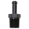 Edelbrock Hose Fittings Straight 1/2In NPT to 3/8In Barb Black Anodize Edelbrock