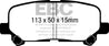 EBC 2010-2017 Honda Odyssey 3.5L Bluestuff Rear Brake Pads EBC