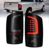 ANZO 2002-2006 Dodge  Ram 1500 LED Tail Lights w/ Light Bar Black Housing Smoke Lens ANZO