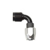 Russell Performance -12 AN Black/Silver 90 Degree Full Flow Hose End Russell