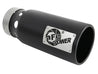 aFe SATURN 4S 4in SS Intercooled Exhaust Tip - Black 4in In x 5in Out x 12in L Bolt-On aFe