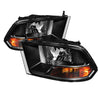 Xtune Dodge Ram 1500 09-12 ( Non Quad Headlights ) Crystal Headlights Black HD-JH-DR09-AM-BK SPYDER