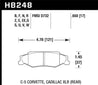 Hawk 2008-2009 Cadillac XLR Platinum HPS 5.0 Rear Brake Pads Hawk Performance