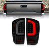 ANZO 16-21 Toyota Tacoma LED Tail Lights - w/ Light Bar Sequential Black Housing & Smoke Lens ANZO