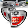 ANZO 2004-2007 Dodge Grand Caravan LED Tail Lights w/ Light Bar Chrome Housing Clear Lens ANZO